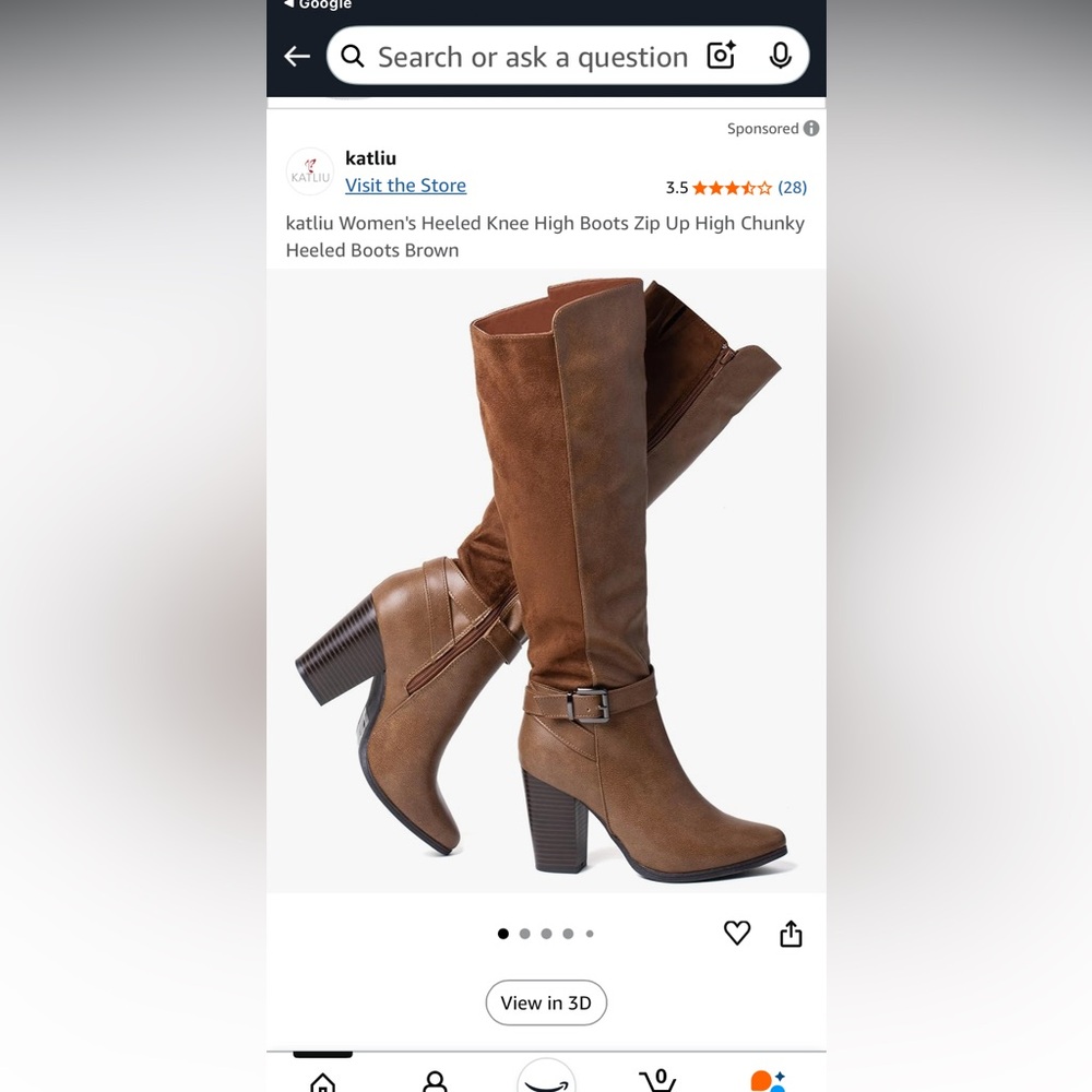 Katliu : Women's Brown Knee High Boots, Brand New , Size 8